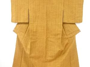 アンティーク　乱れ格子織り出し手織り紬着物